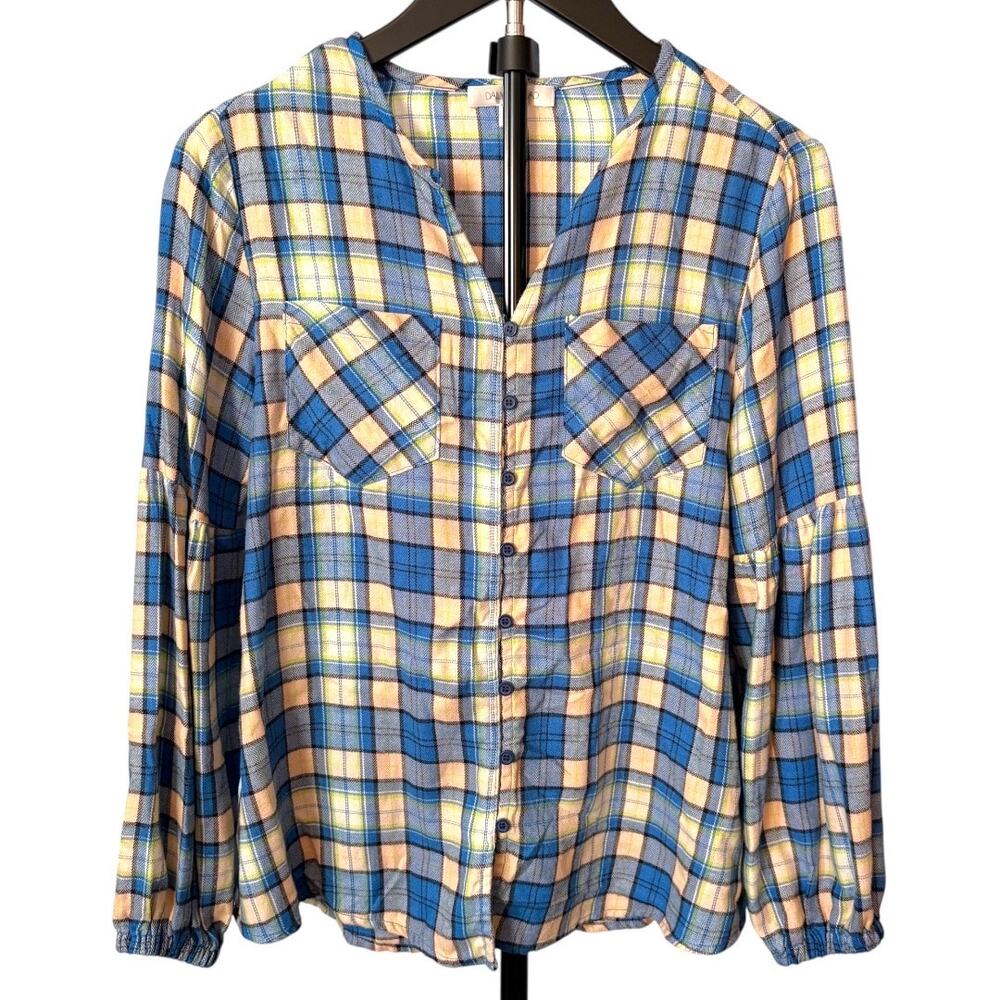 CLEARANCE Daily Thread Plaid Flannel Button Down Shirt - Small - Vibrant & Cozy